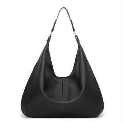 Beatus One-Shoulder Bag, Handbag, Simple Design, Large Capacity, A4B4 Compatible, PU Leather, Women's (Black)