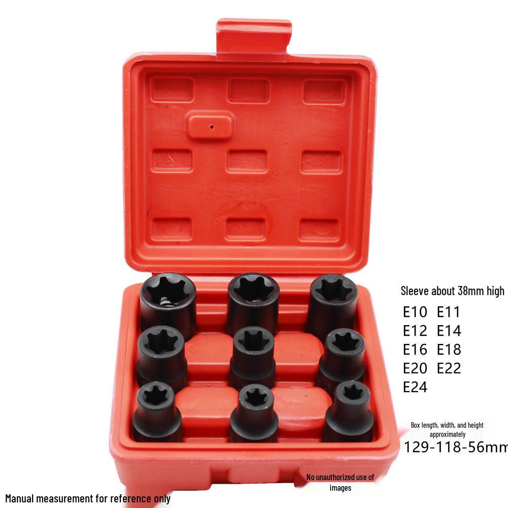 19-teiliges verlängertes E-Typ Torx-Steckschlüsselsatz mit 1/2-Zoll-Antrieb und Innenverzahnung