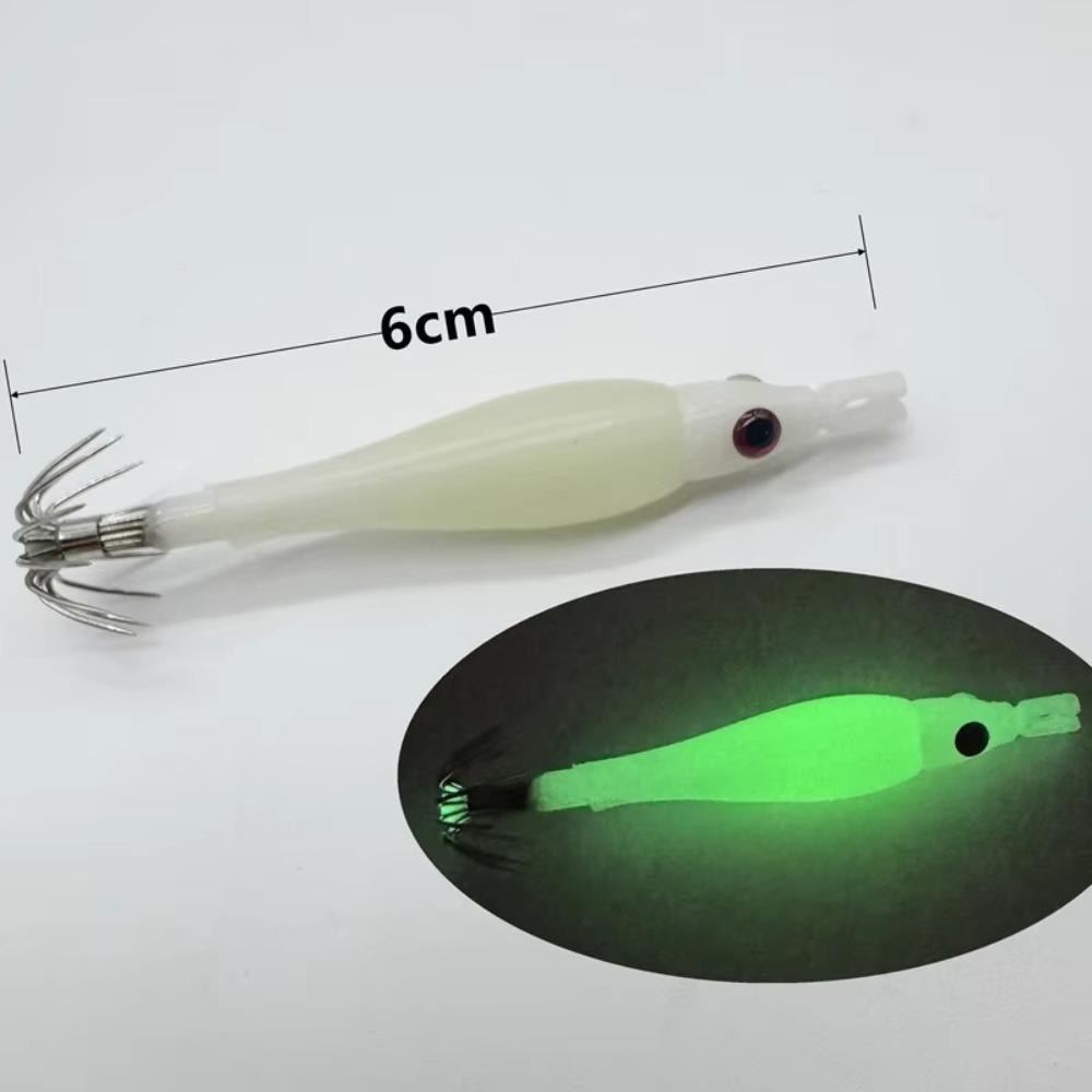5cm 6cm Squid Jig Octopus Jig Luminous Jigging Lure EGI Squid Hook Silicone Cloth Wrapping Small Wooden Shrimp Sea Fishing