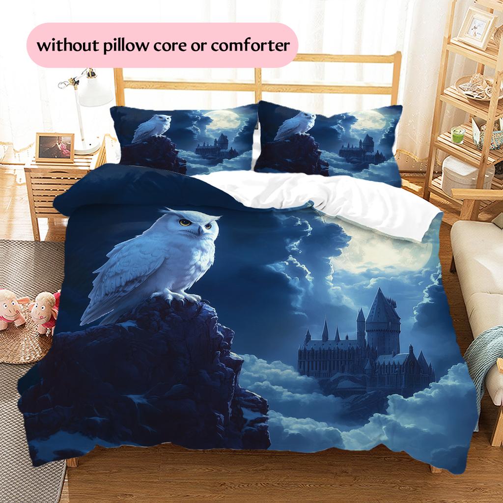 Magic Owl Pattern Bedding Home Decoration Birthday Gift (1 * Duvet Cover + 2 * Pillowcase, Without Core)
