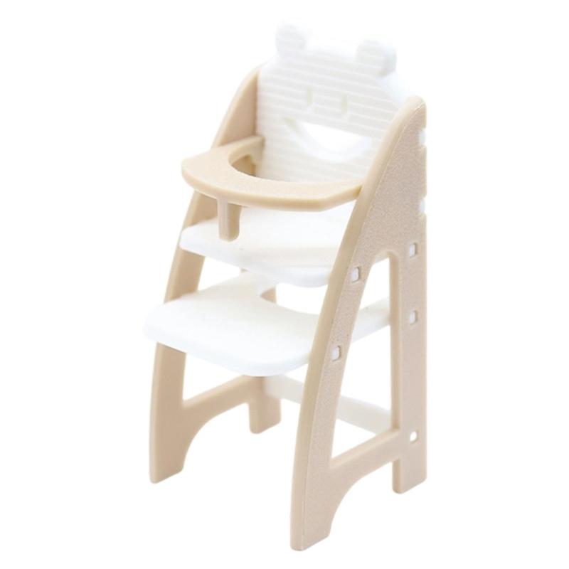 Realistic Plastic Dollhouses Baby High Chair 1/12 Scale Miniature Furniture Safe Childrens Gift