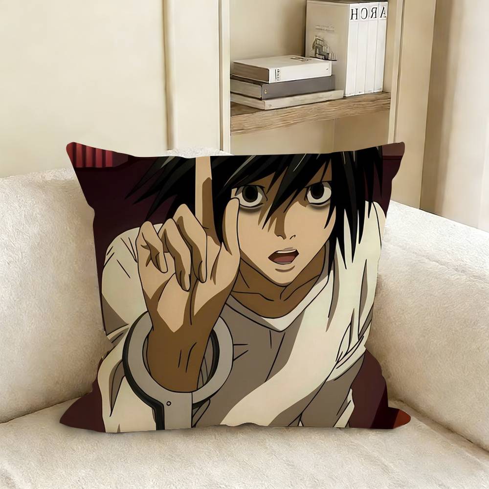 L-Lawliet D-Death Note Pillow Case Living Room Sofa Cushion Cover Suitable For Home Bedroom Room Decoration