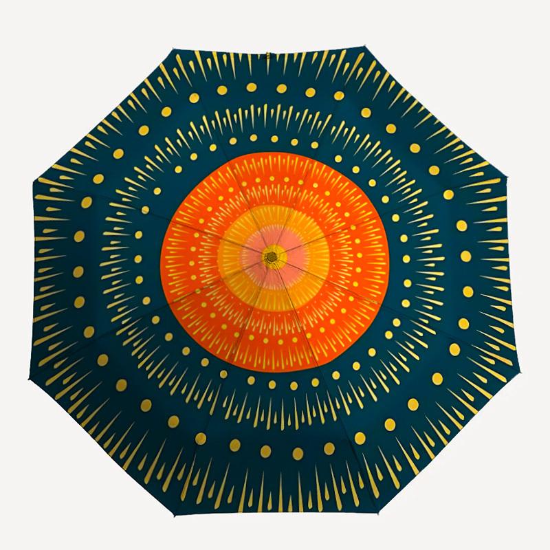

1pc Mandala Pattern Automatic Umbrella - 8-Rib Foldable Design, Outdoor Adventures, and Family Celebrations y250829088