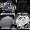 POEDAGAR Orologio da polso meccanico automatico di lusso Acciaio Inossidabile Tourbillon Orologio da uomo Impermeabile Luminoso Orologi da uomo da affari