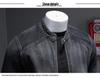 Spring 2020 Men's Dark Blue Retro Motorcycle Denim Jacket with Stand Collar and Zipper