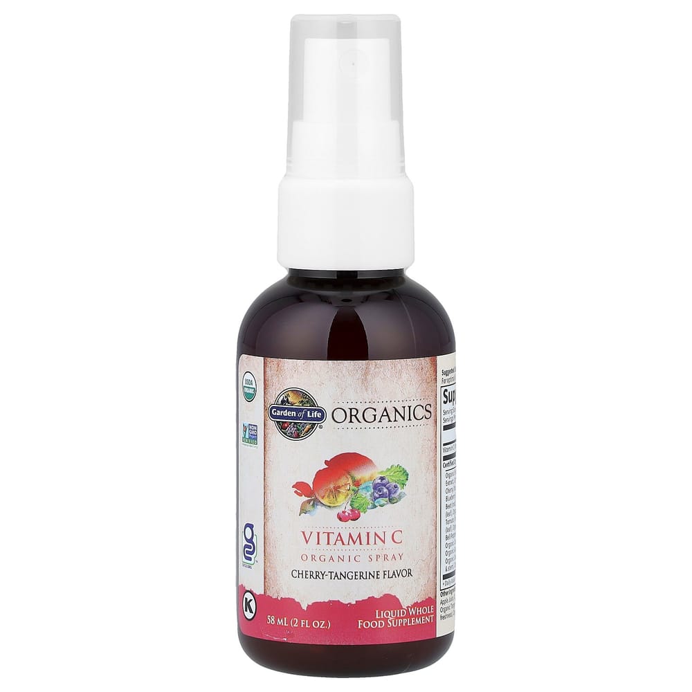Garden of Life MyKind Organics Vitamin C Organic Spray, Cherry-Tangerine, 58ml (2 fl oz)