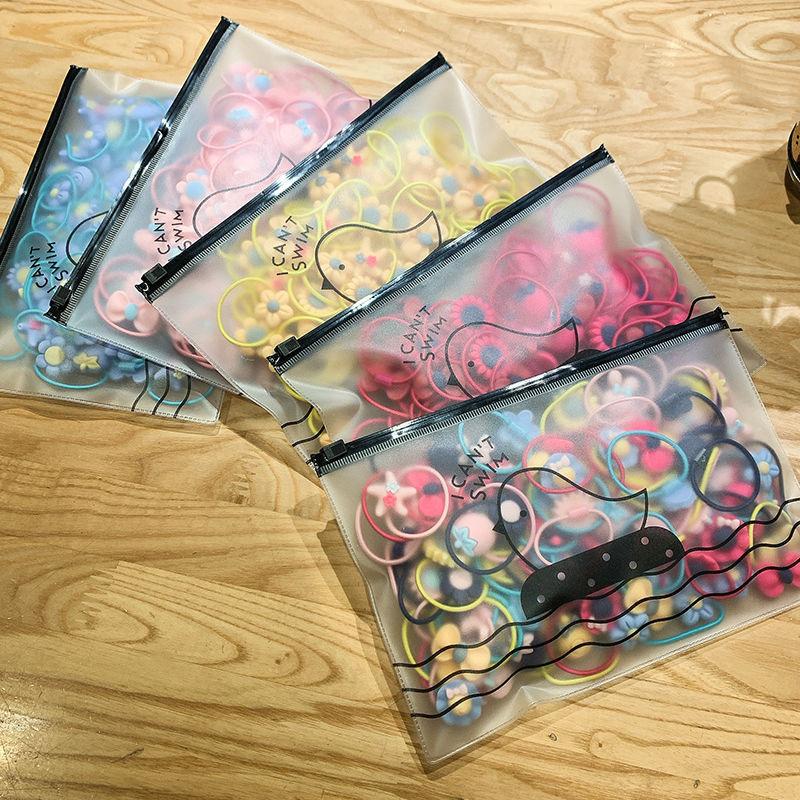 40pcs Cute Girl Tie Hair Rope Fruit Cartoon Children's Head Rope Female Baby Hair Circles Don't Hurt Hair, Hair Accessories.
