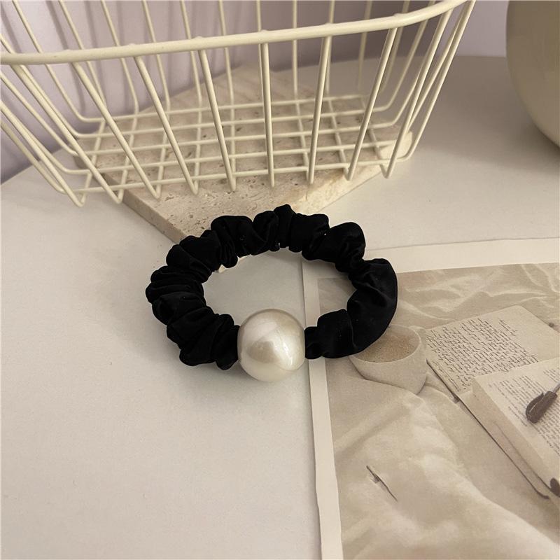 Pearl Large Intestine Elastic Hair Ring 2026 New Back of Head Rope Hair Tie Ball Head Rubber Band Headpiece Hair Tie Rubber Band
