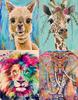LEADINTOP Diamond Art Kit, 4 Cute Animals, Diamond Painting Mosaic Art, Round Beads, Popular DIY Craft Kit for Kids and Adults, Beginners, 30x40cm