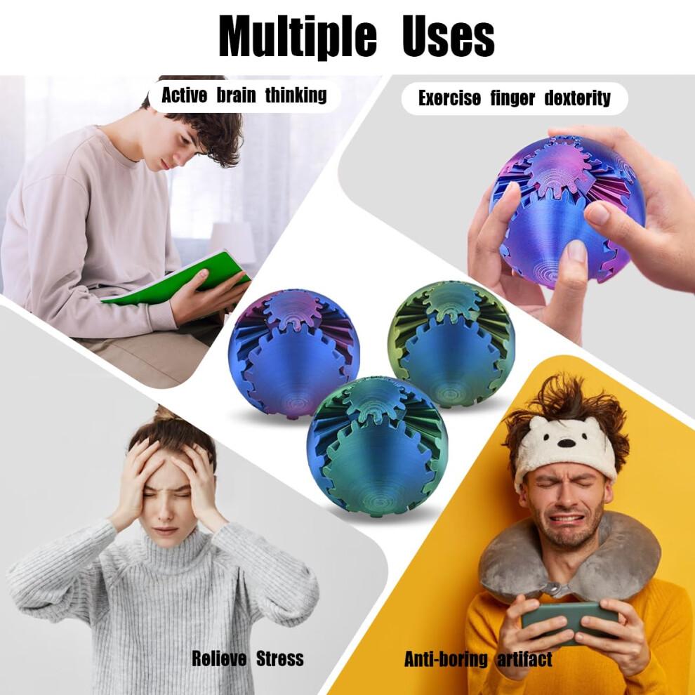 Impossible Gearsphere Age 3+, 3D Printed Gear Sphere - The Steampunk Whirling Wonder Fidget Gear Ball, Gearsphere Cube Fidget Toy for Office and