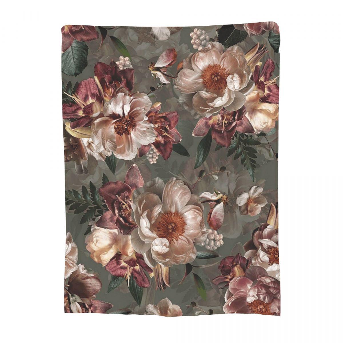 

Vintage Green Floral Oil Painting Blankets Fleece Sofa Throw Blanket Throw Blankets for Bedroom Office Throws Bedspread Quilt 80x120cm