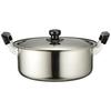 PEARL METAL Large Pot with Handle, 28cm, with Lid, Induction Compatible, New Danran, Silver, HB-1795