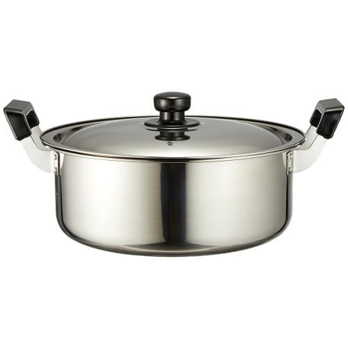 PEARL METAL Large Pot with Handle, 28cm, with Lid, Induction Compatible, New Danran, Silver, HB-1795