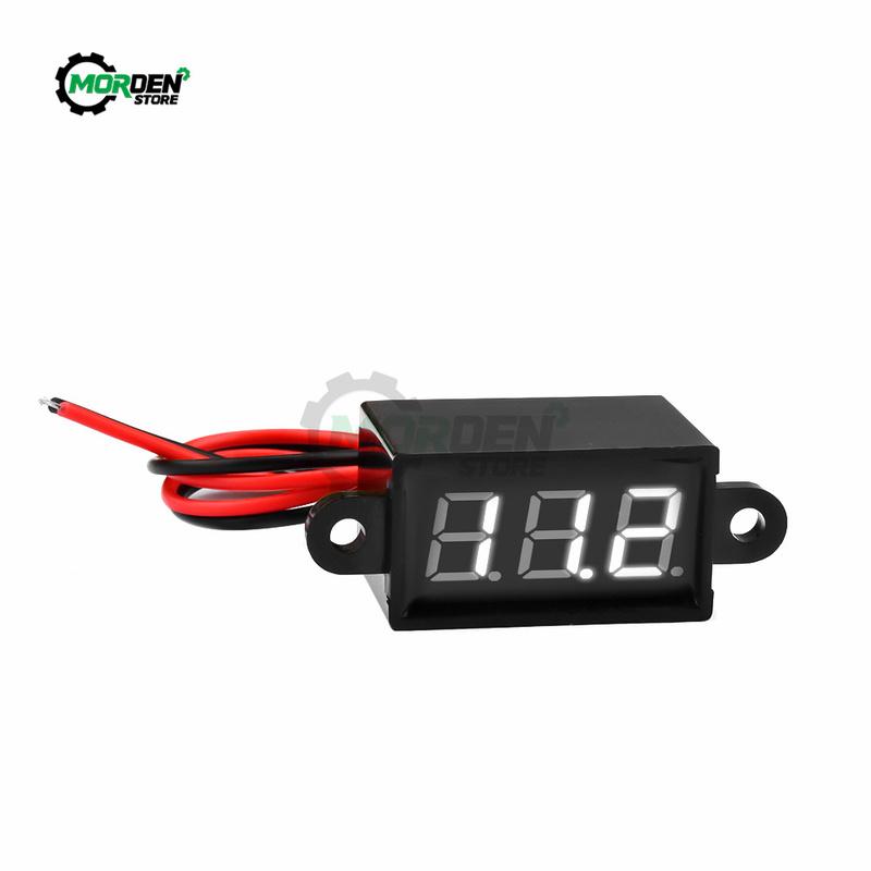 FS028 Waterproof Digital Voltmeter DC3-30V Voltage Tester 0.28-inch LED 3-digit Tube Two-wire Meter for Motor Vehicle