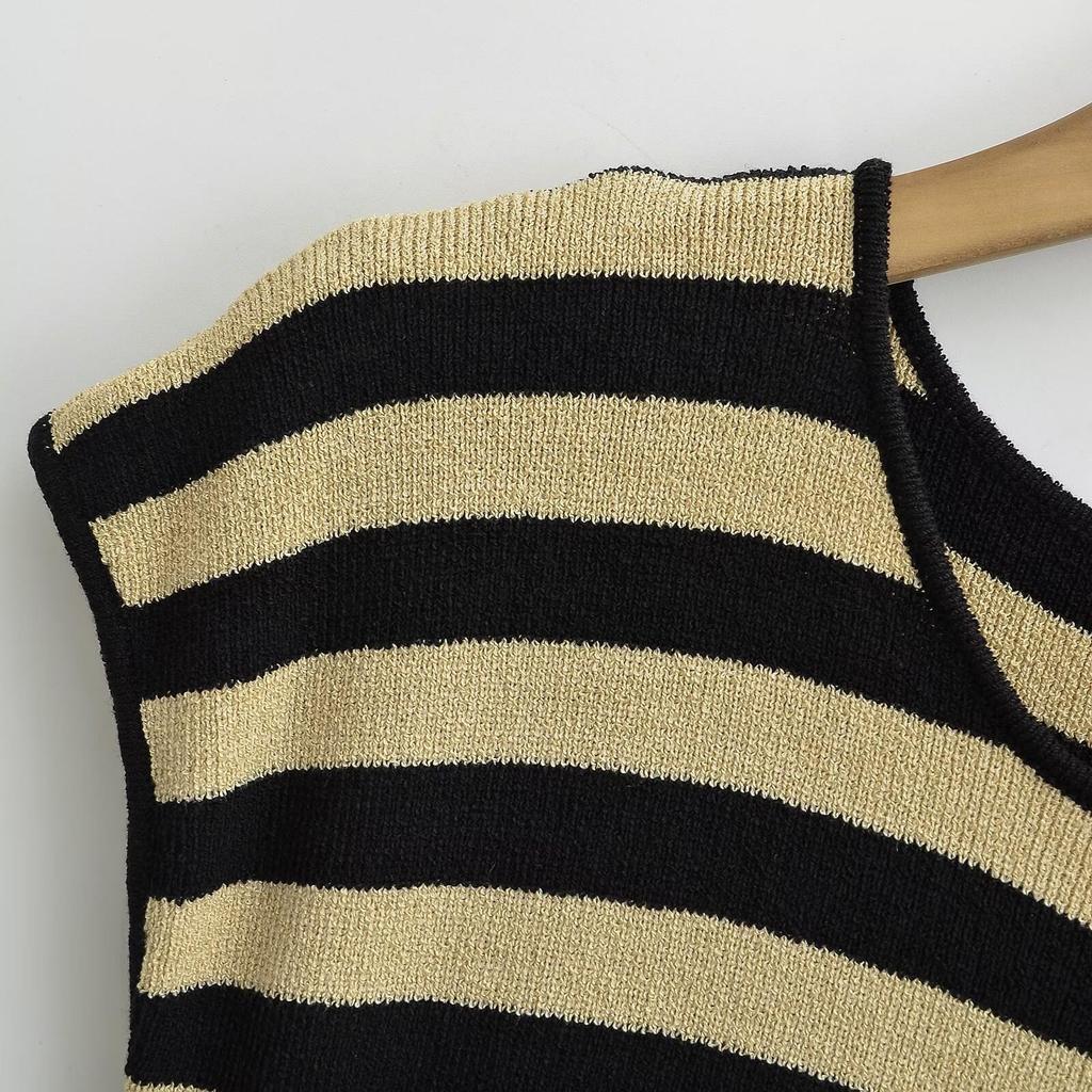 Women's Spring 2025 Striped Slim Fit Knit Dress