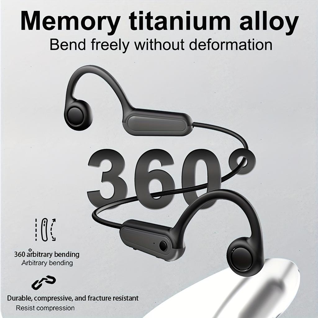 Bone conduction headphones Open-ear true wireless sports earphones with built-in microphone, new ear-hook design for running, cycling, hiking, and