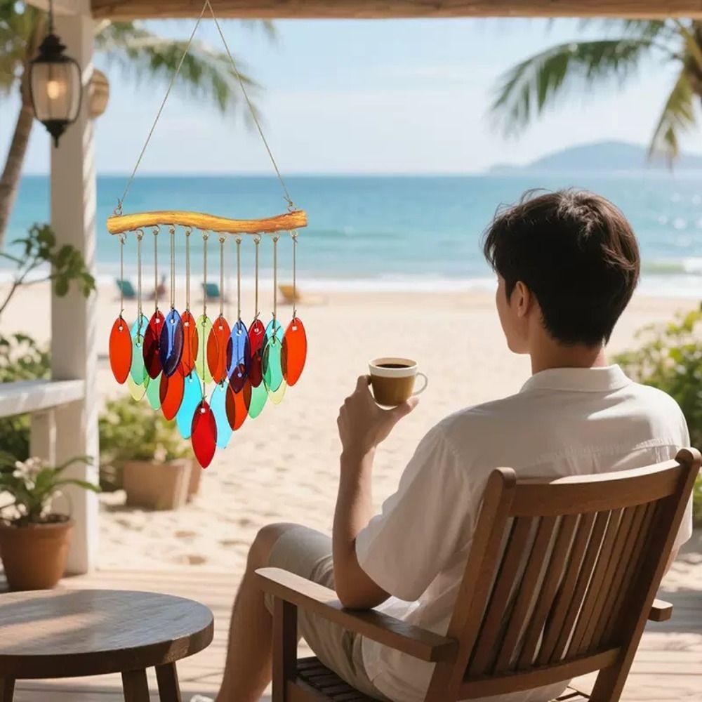 Creative Fish Shaped Wind Chime Shell Light Collection Pendant Sun Catcher Balcony