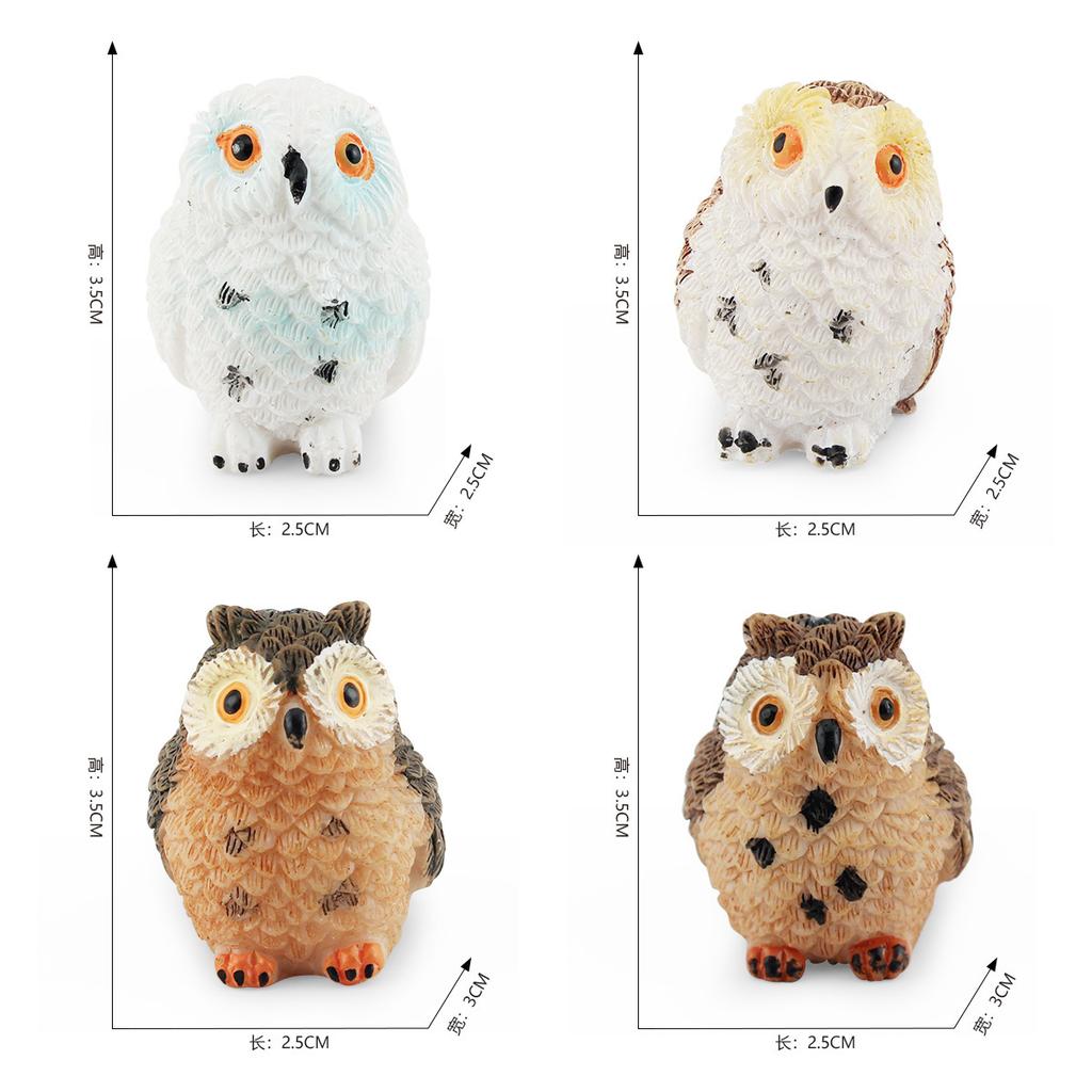 Simulation Forest Bird Animal Model Open-Footed Owl Desktop Static Decoration Ornament Toy