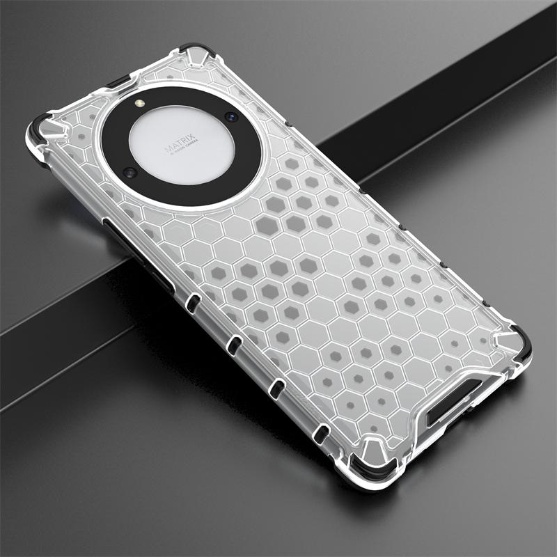Honeycomb Shockproof For Honor Magic 5 Lite Case Armor Magic 5 Lite Cover Translucent TPU PC Protector For Magic5 Lite Case For Magic 5 Lite чистый