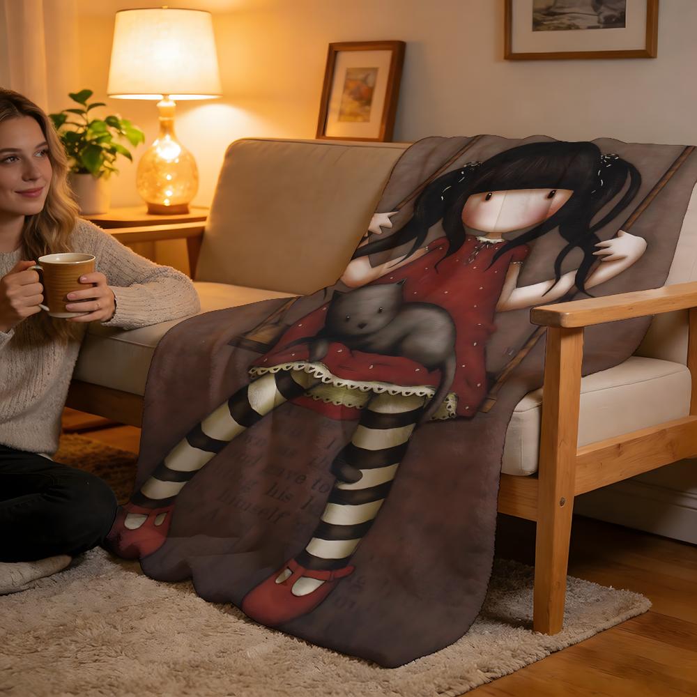 Throw High-Density Short Plush Blanket For Sofa Nap Air-Conditioned Room Soft Skin-Friendly Cartoon Santoro Gorjuss