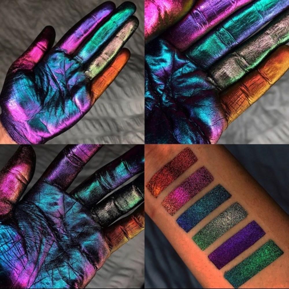 Multi Chrome Chameleon Eyeshadow Metallic Shiny Eyeshadow Palette Powder Pigment Professional Eye Makeup Party Cosmetics