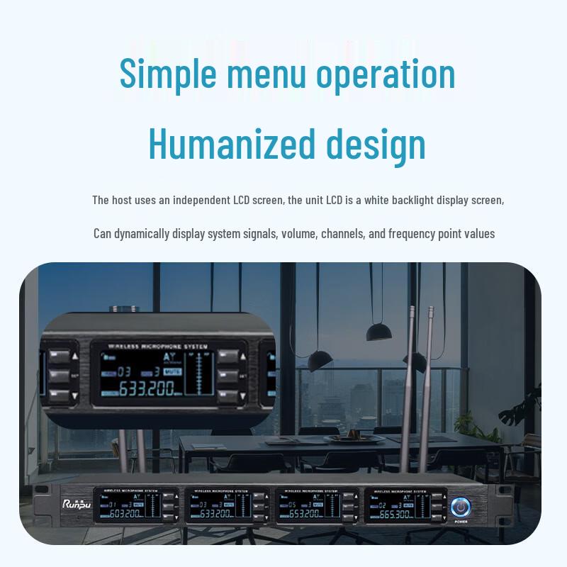 Runpu RP-SU34S Professional Wireless UHF Conference Microphone System (CN version)