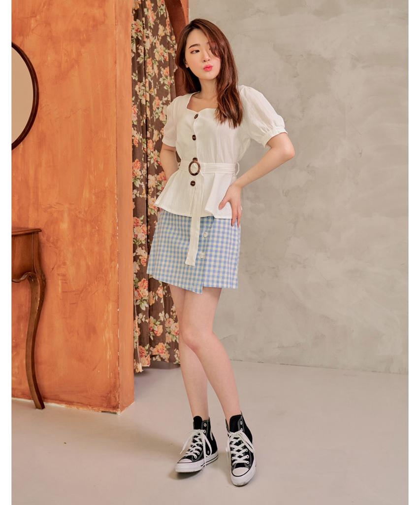 VANAKE Berry Deep Check Skirt_Ob05Skme04Z