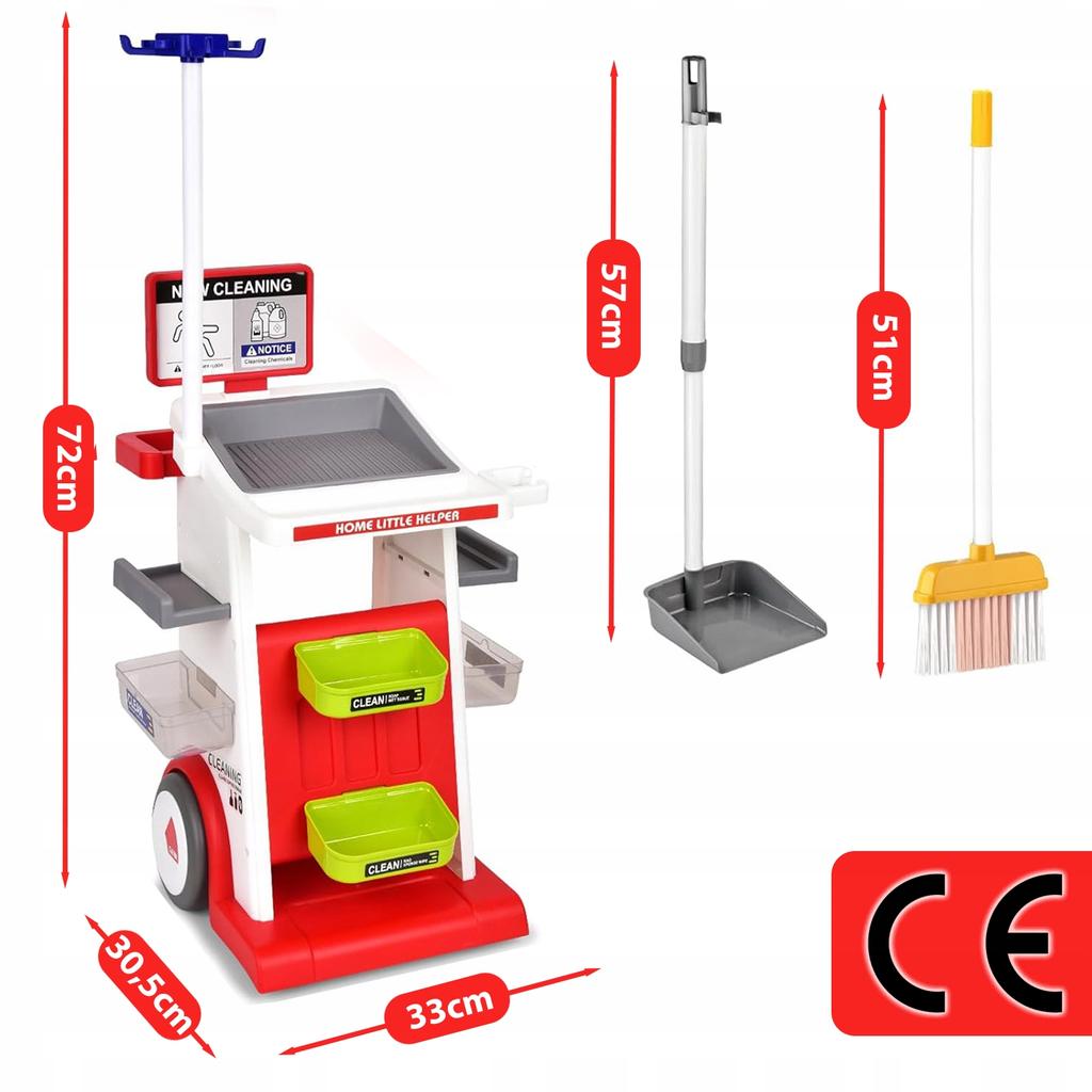 [PACZB] Cleaning Trolley, Battery-Powered Vacuum Cleaner + Accessories, 22 pcs. Z3137