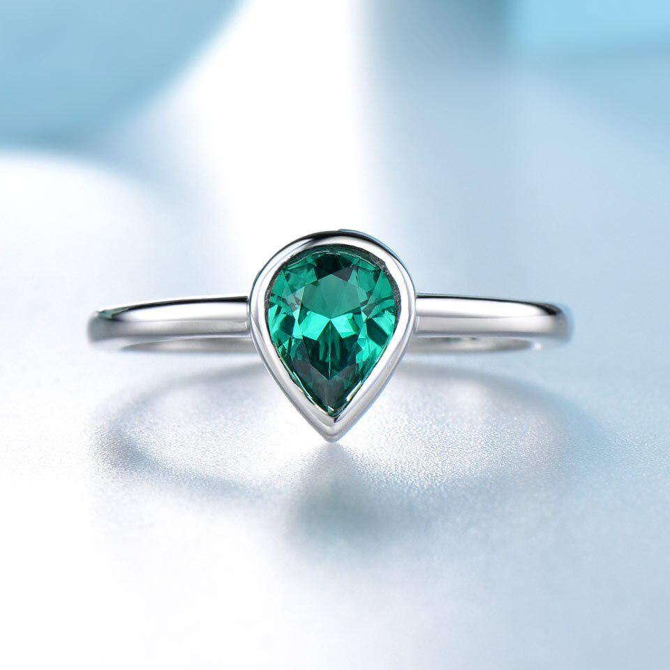 Umcho Genuine Emerald Gemstone Rings for Women 925 Sterling Silver Wedding Engagement Mothers's Day  Party Gift Fine Jewelry New