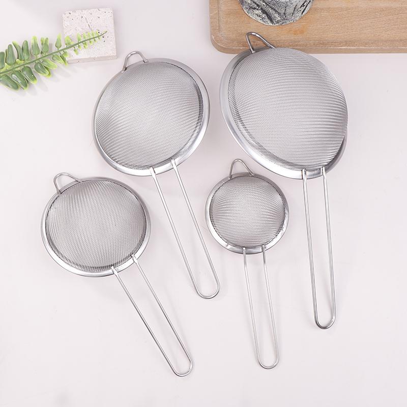 1 Stück Edelstahl Saft Sojamilch Sieb Sieb Ultrafeines Maschensieb Öl Sieb Fisch Knödel Hotpot Abtropflöffel Langer Griff