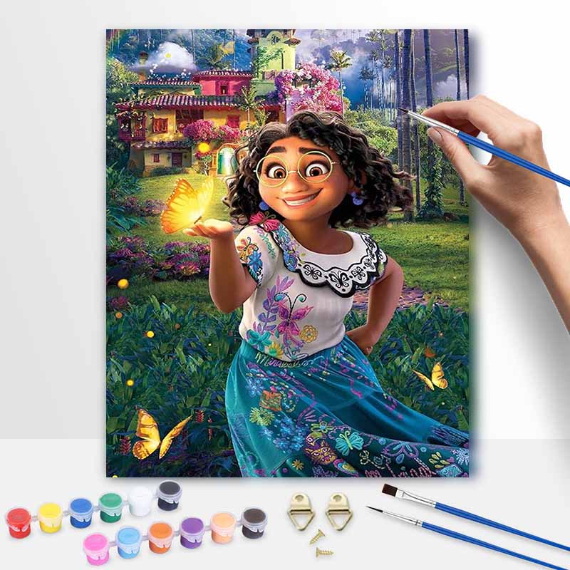 Disney Encanto Mirabel oil painting art handmade diy painting home decoration gift 20x30cm