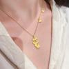 Premium exquisite Sansheng III lucky ginkgo necklace retro light luxury niche design temperament holiday gift for girlfriend