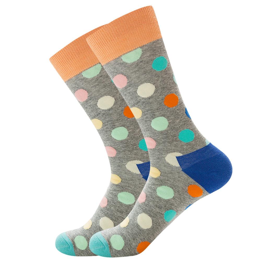 Socks Men's Latest Design Middle Tube Socks Autumn Socks Quality Business Geometric Lattice Colorful Mens Cotton Socks