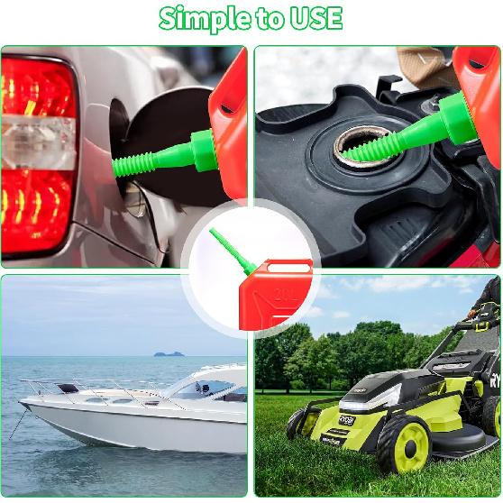 Gas Can Spout Replacement, Green Gas Can Nozzle Replacement For Most 1/2/5/10 Gas Cans,Good Pour,Leak Proof (5 Pack Green)