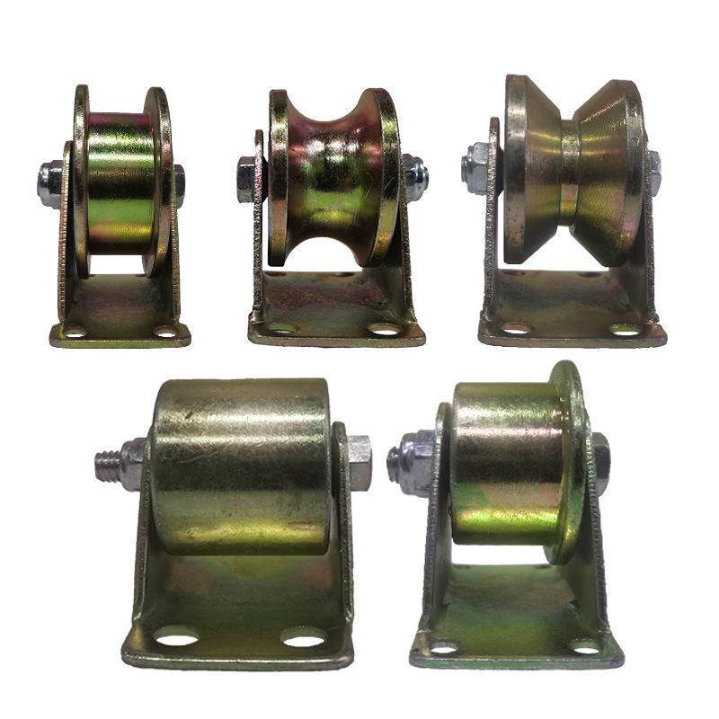 Steel Pulley with Bracket: V, U, H-Type Guide Rail Wheel for Sliding Doors