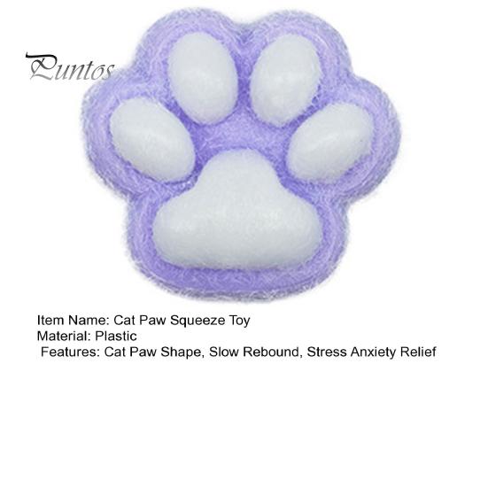 Cat Paw Squeeze Toy Stress Anxiety Relief Handmade Portable Kids Teens Adults Soft Stress Ball Pet Paw Pinch Sensory Fidget Toy
