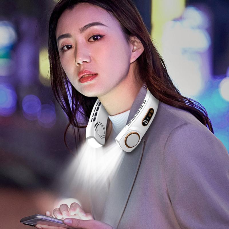 Silent Portable Neck Hanging Fan USB Rechargeable Handheld Fan with 20 DB Noise Reduction and 36-Hour Battery Life