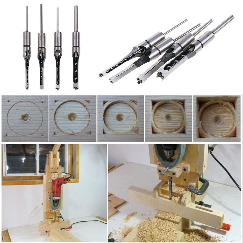 New Portable Square Hole Drill Bit 6.4/8/11/12.7/14mm Adapter DIY Square Hole Drill Bit Adapter Mortising Chisel Drill