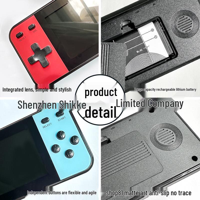 Rechargeable Q8 Handheld Game Console - 600 Classic Games, Nostalgic Horizontal Color Screen, Two-Player Capability.