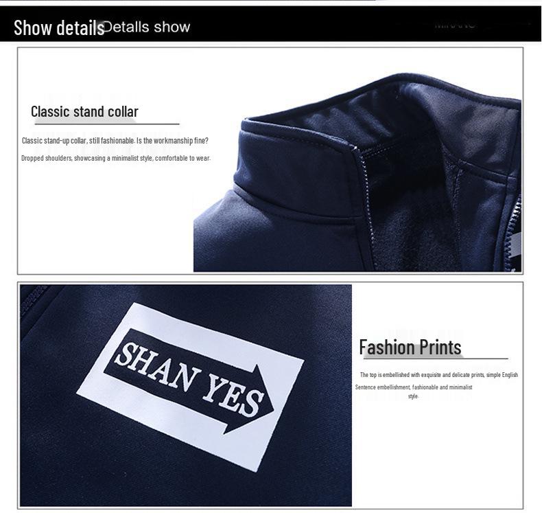 Men's Sporty Casual Two-Piece Set: Stand Collar, Long Sleeve, Long Pants - Spring & Autumn Collection