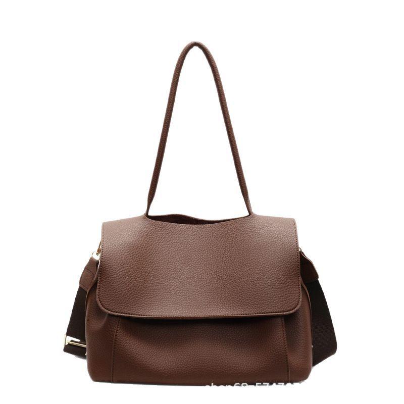 Retro casual versatile tote bag 2025 new commuter shoulder bag high-end niche design crossbody bag