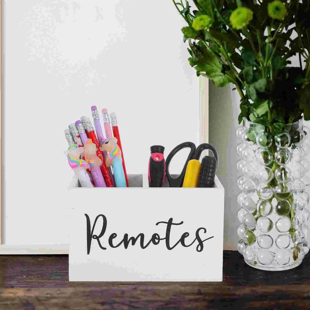 2 Compartments Desktop Storage Box Portable Wooden Partition Storage Box Home Organization