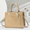 Womens Pu Handbag With Metal Accents For Business Office Commuting