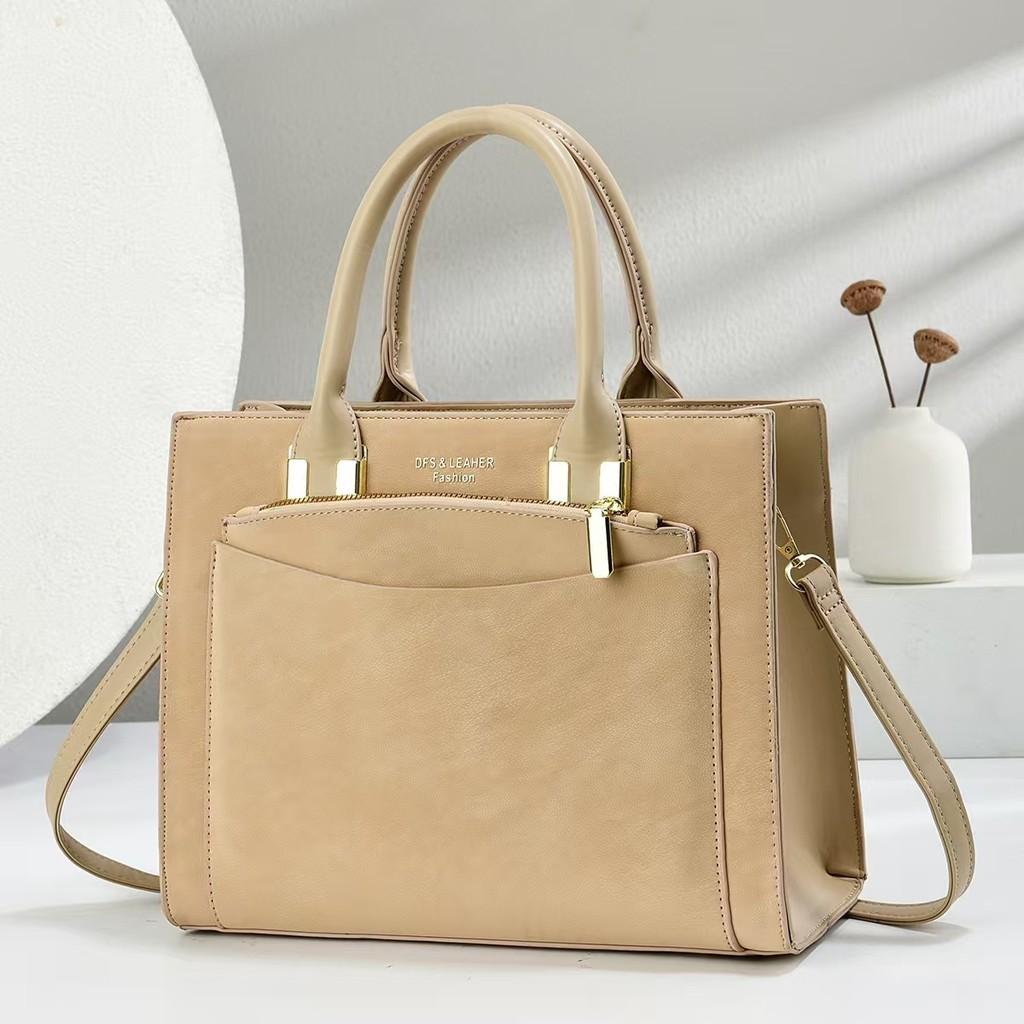 Womens Pu Handbag With Metal Accents For Business Office Commuting