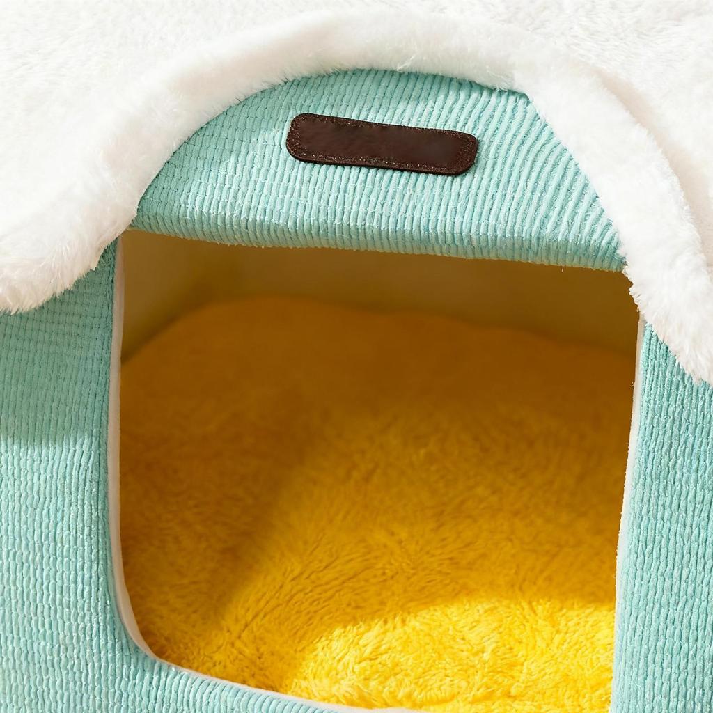 Cat Cave Enclosed Non-Slip Cute Winter House Warm Cave Pet Beds For Cats For Kitten Puppy Pet Indoor Bedroom Living Room Balcony