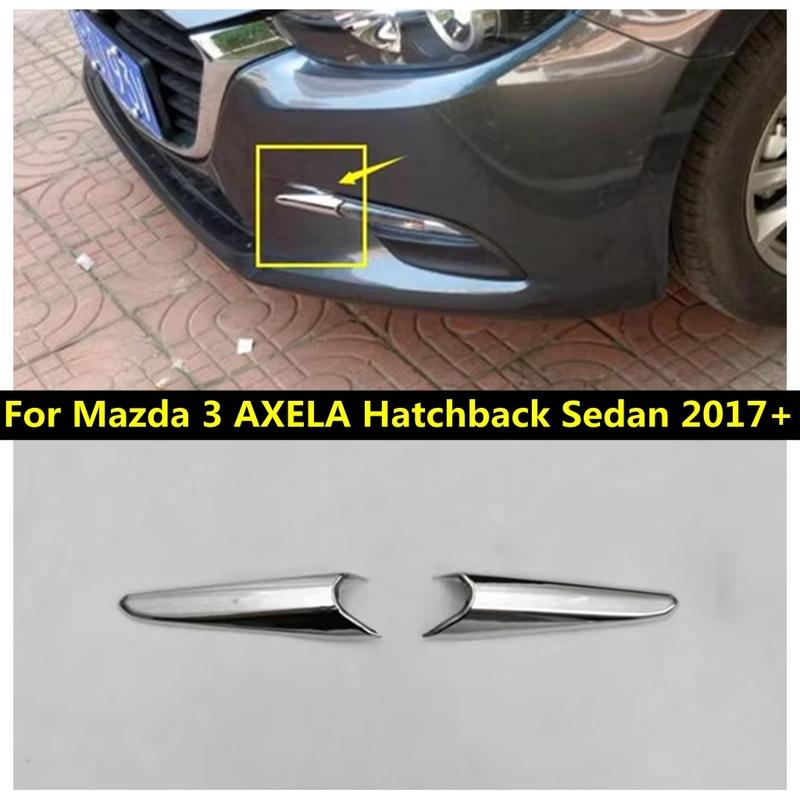 ABS Chrome Front Head Light Lamp Decoration Strips Cover Trim For Mazda 3 AXELA Hatchback Sedan 2017 2018 Interior Accessories