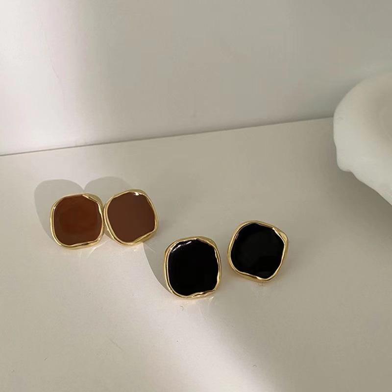 Square Earrings Metallic Irregular Square Earrings Geometric Studs Simple French Square Earrings For Stylish Outfits Party Gifts