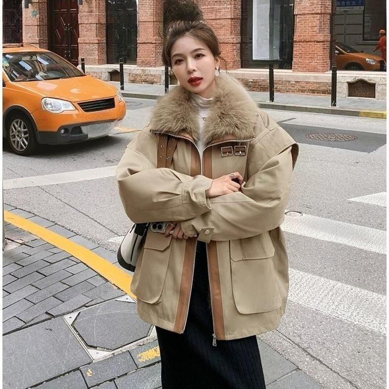 

Роскошное черное зимнее пальто-парка для женщин, флисовое, толстое, теплое, оверсайз, с капюшоном из искусственного меха S