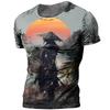 Trend Japanese Samurai Graphics T-shirts Summer Fashion Short Sleeve Mens Kids 3D Printed T Shirts Casual Loose Harajuku Tees