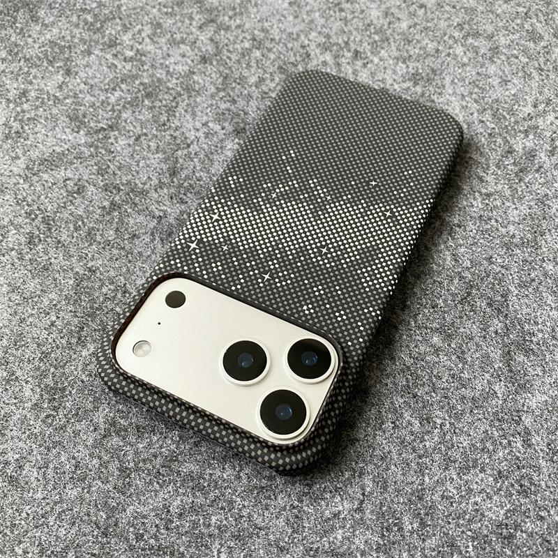 

Slim Half Pack Classics Carbon Fiber Texture Case For iPhone 17 Air 16 15 14 Plus 13 12 Pro Max 11 Hard PC Shockproof Back Cover iPhone17 Pro Max